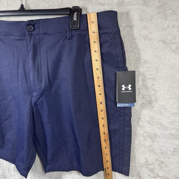 Under Armour NEW Golf Men Short 42 Blue Iso Chill 9" Airvent Water Repel Stretch - Picture 7 of 14